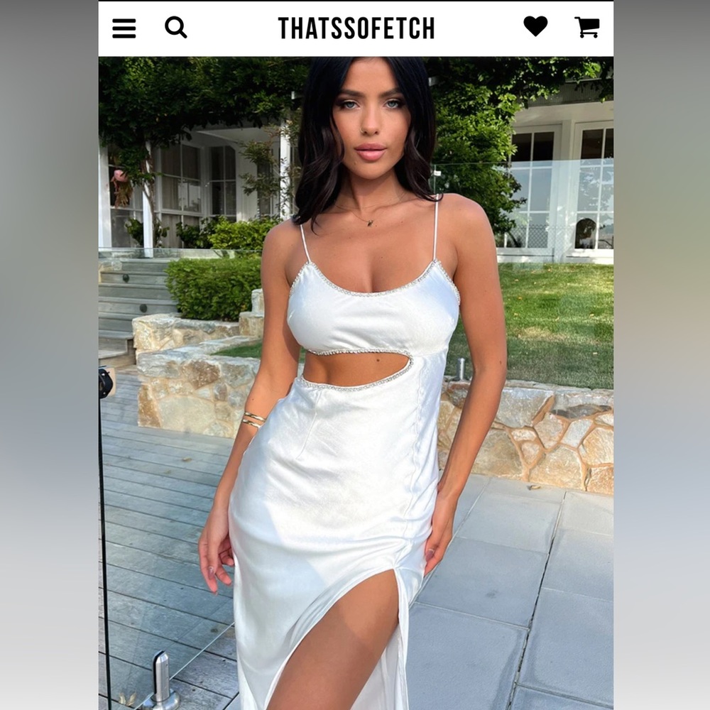 thatssofetch kiara maxi dress white. size 2